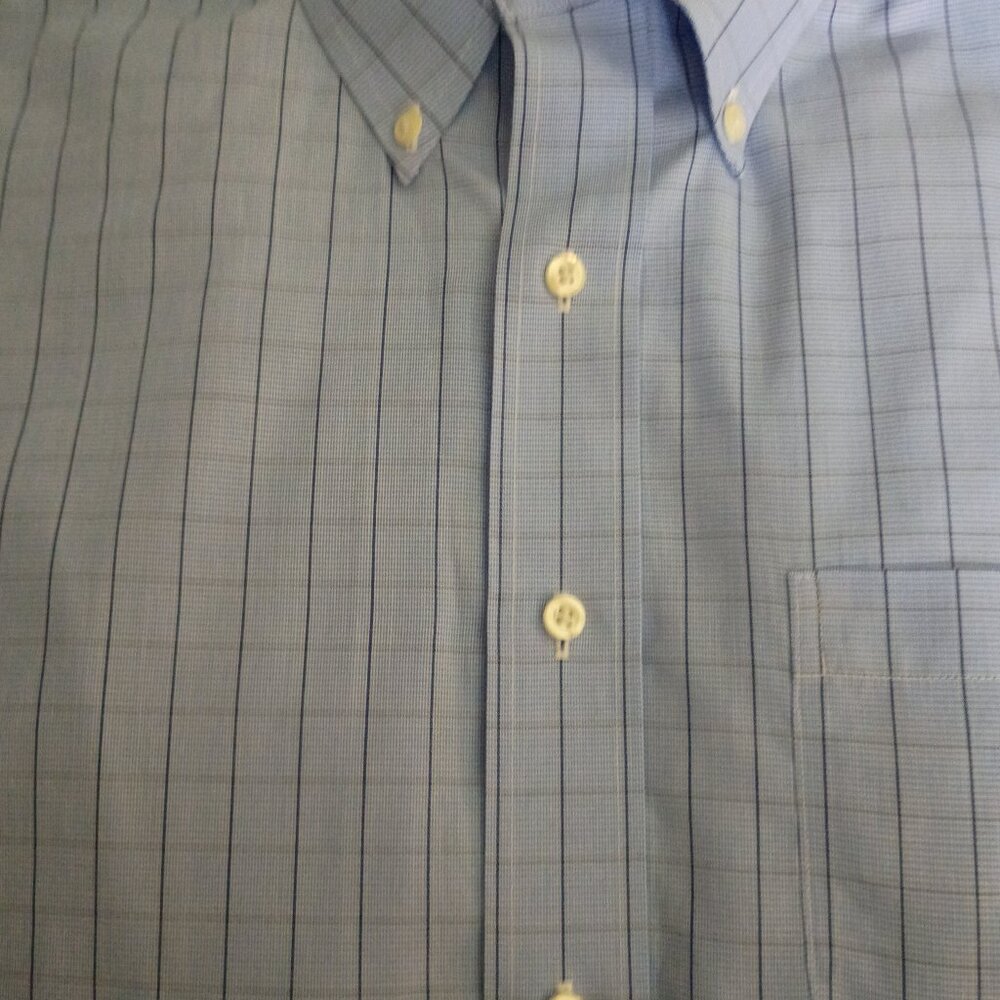 Men's blue and grey button down, XL